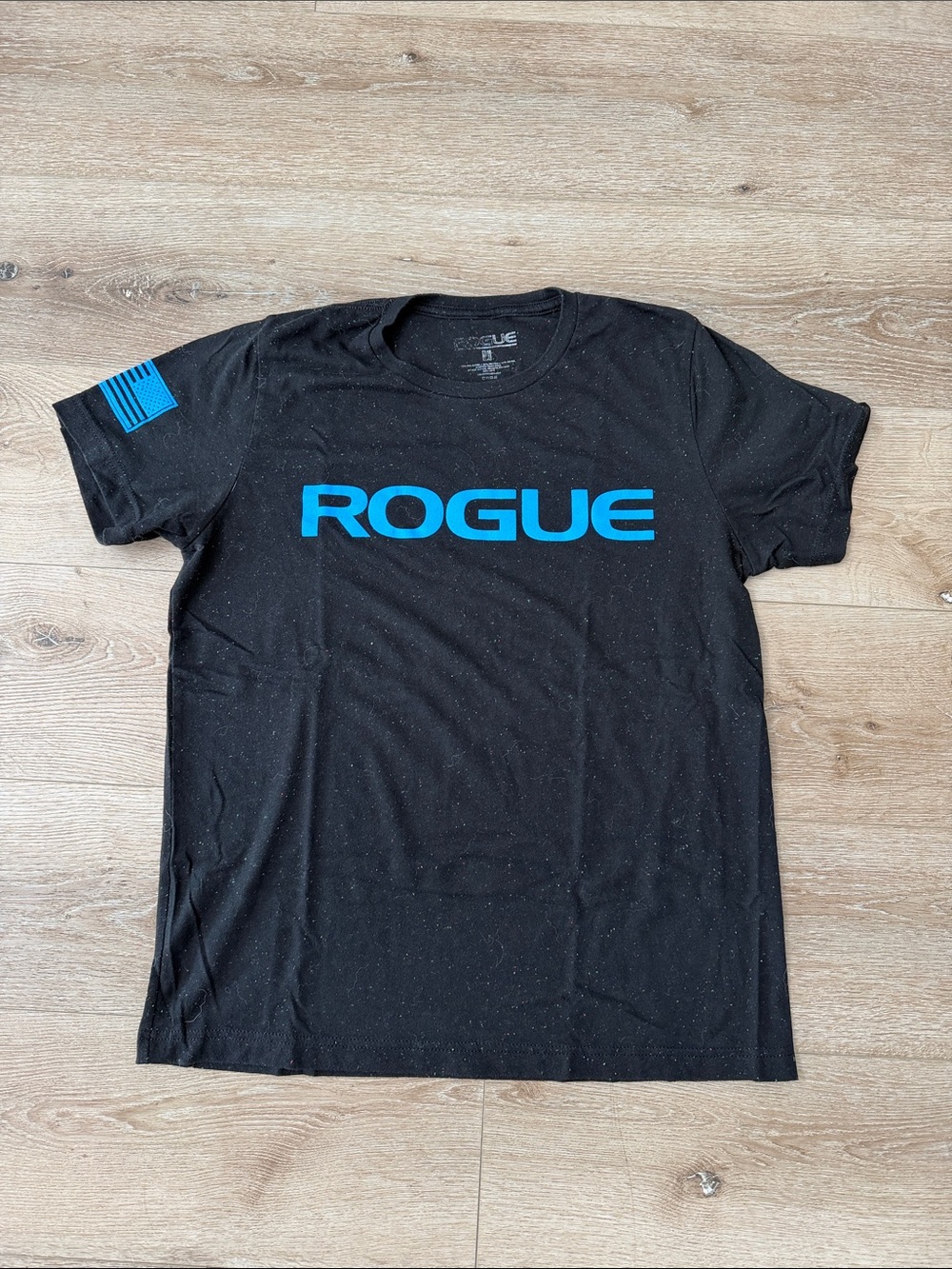 Rogue Men’s Black Tee with Bright Blue Logo